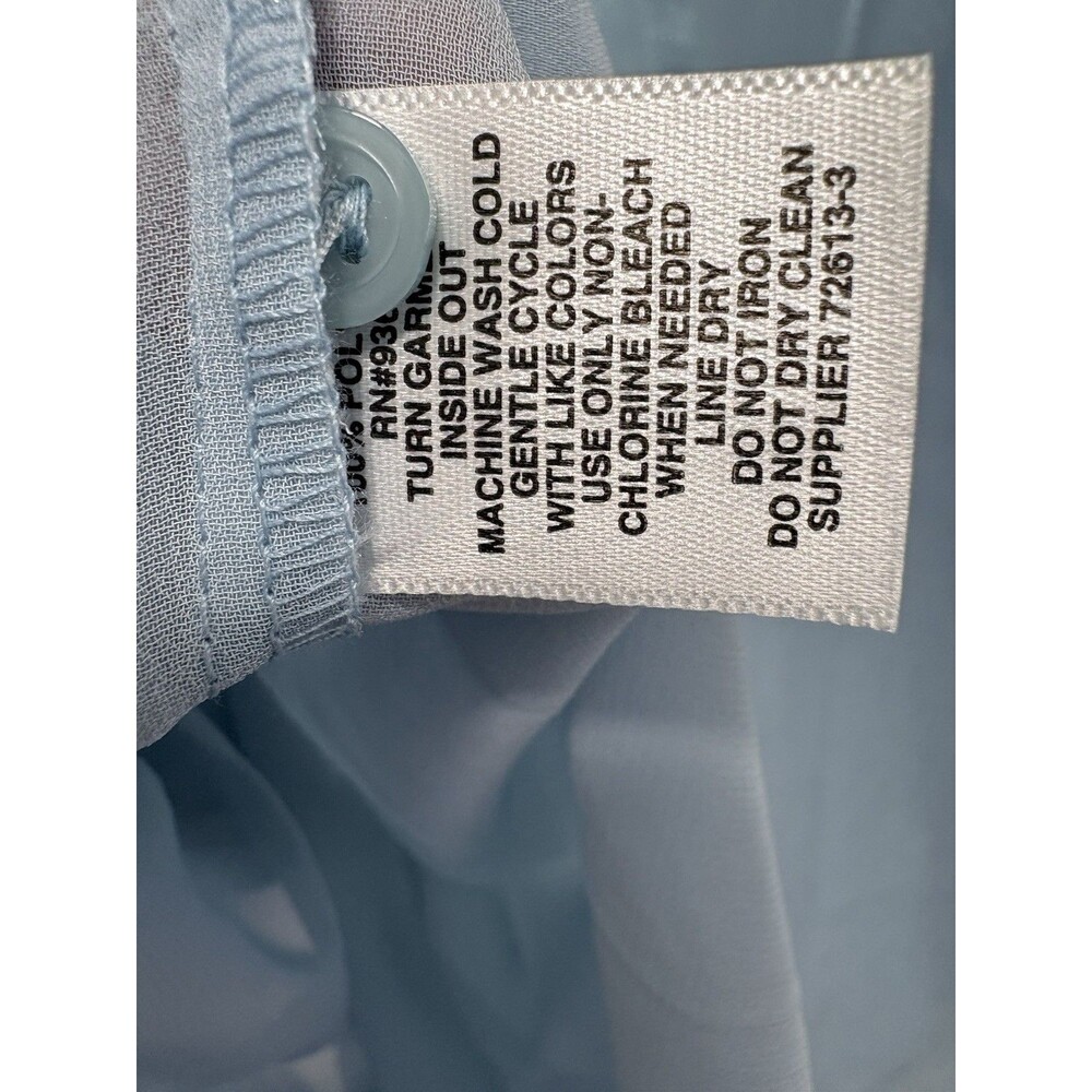NWT Belle Sky Blue Metallic Tie Front Blouse XXL Shimmery Top - Picture 7 of 13